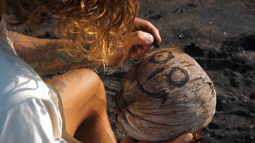 有关椰子, 海滩, 特写的免费素材视频