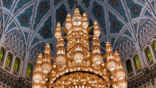 有关内部, 吊灯, 大清真寺的免费素材视频