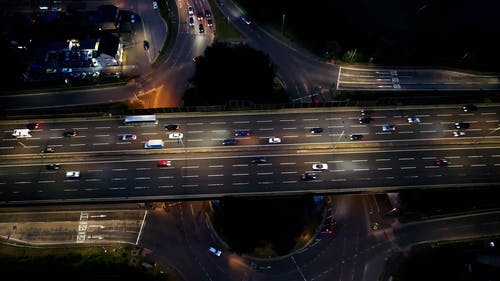 有关十字路口, 汽车, 空拍图的免费素材视频