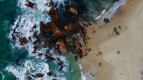 有关俯视图, 天然岩层, 海岸的免费素材视频