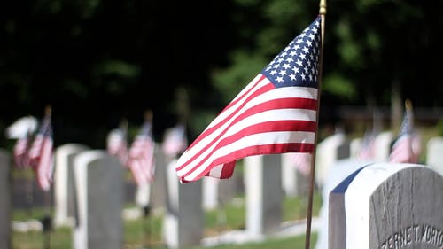 有关墓园, 墓碑, 旗子的免费素材视频