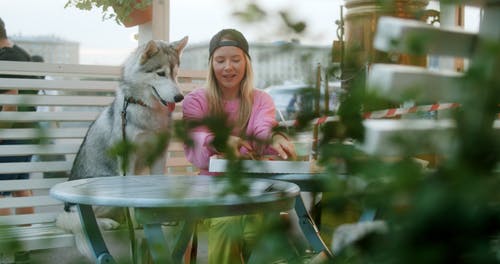 有关吃, 女人, 宠物的免费素材视频