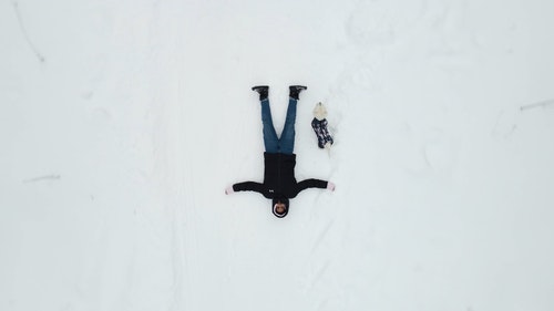 有关下雪,人,俯视图的免费素材视频