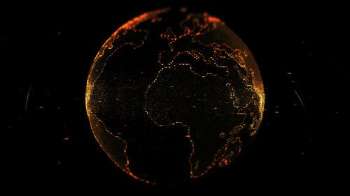 橙色光下地球质量的数字投影 · 免费素材视频