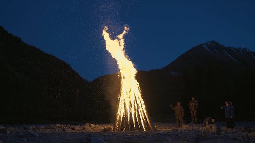 有关剪影, 大火, 天性的免费素材视频