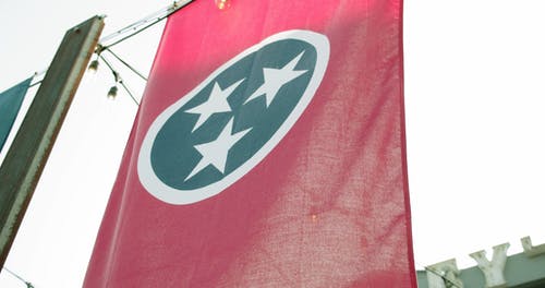 田纳西州的旗帜垂直悬挂在悬挂线 · 免费素材视频