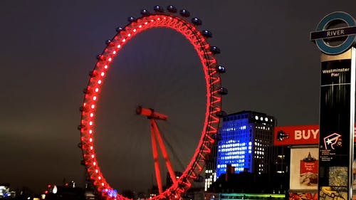 游客在伦敦眼前拍照 · 免费素材视频