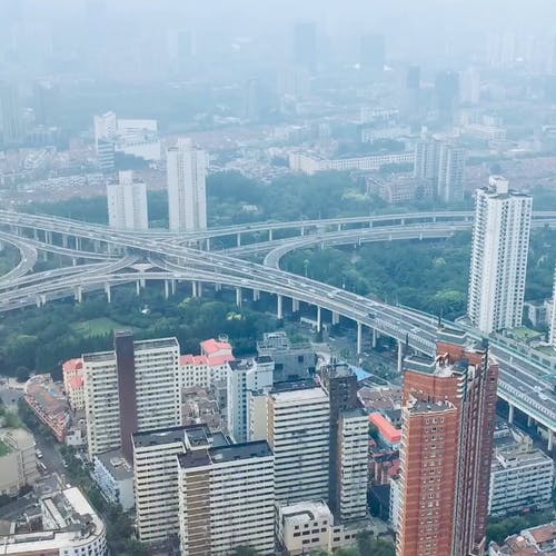有关上海, 公路, 城市景观的免费素材视频