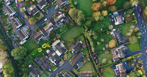 市区住宅小区的无人机画面 · 免费素材视频