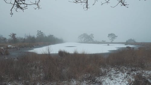 冬季白雪覆盖的湖 · 免费素材视频