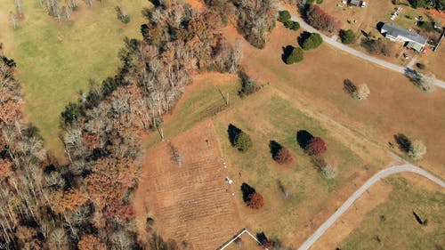 一片草地的无人机画面 · 免费素材视频