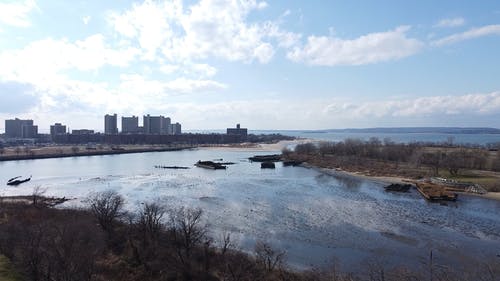 有关城市线, 摧毁, 无人机相机的免费素材视频