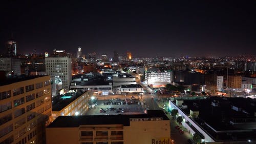 夜晚的城市鸟瞰图 · 免费素材视频
