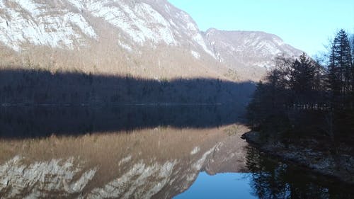 环绕湖的雪山 · 免费素材视频