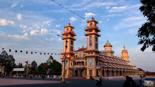 越南西贡曹岱庙的外观设计 · 免费素材视频