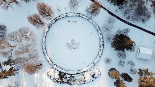 无人机视图的积雪覆盖的地面 · 免费素材视频