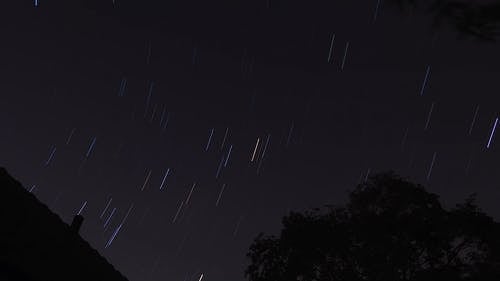 夜晚的天空中的星迹线 · 免费素材视频