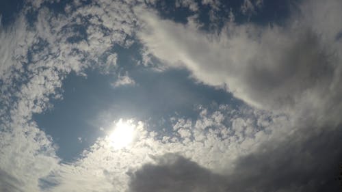 云层隐藏在天空中的太阳 · 免费素材视频