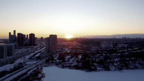城市和日落的镜头 · 免费素材视频