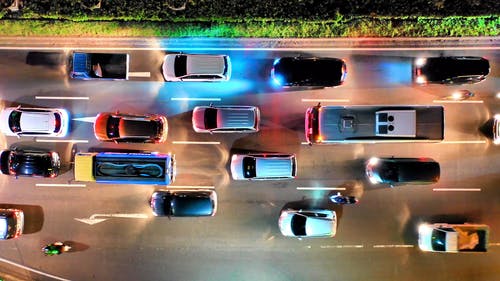 有关交通, 头顶射击, 忙的免费素材视频