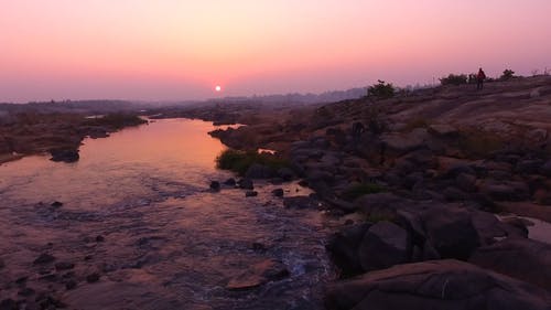 无人机画面的风景和河 · 免费素材视频