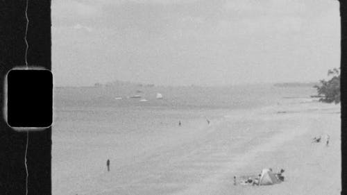 人们在海滩上花费时间的老镜头 · 免费素材视频