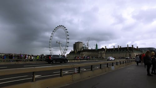 有关交通系统, 人, 伦敦眼的免费素材视频