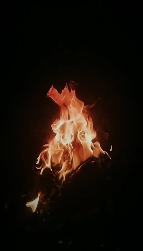 篝火从夜晚的黑暗中发光 · 免费素材视频