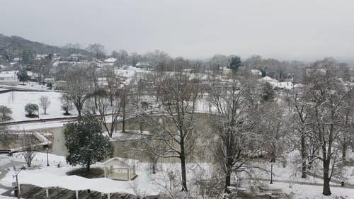 公园与雪的航拍 · 免费素材视频