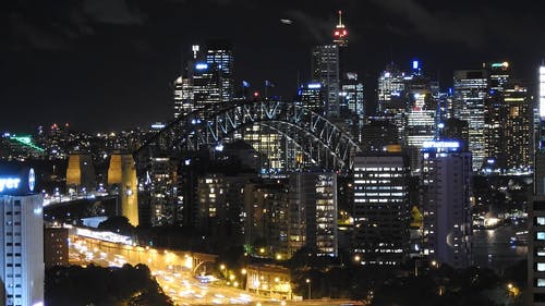 悉尼澳大利亚夜景 · 免费素材视频