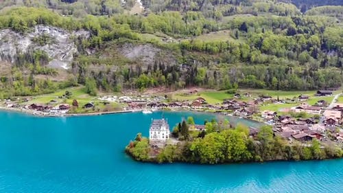 小镇的无人机画面 · 免费素材视频