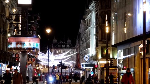 有关伦敦市中心, 夜灯, 大不列颠的免费素材视频