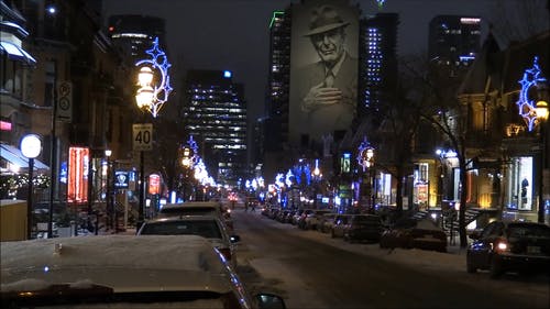 充满圣诞灯饰的街道 · 免费素材视频