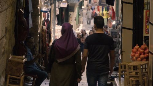 耶路撒冷纪念品商业街 · 免费素材视频