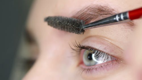 一个女人刷成弧形的眉毛 · 免费素材视频