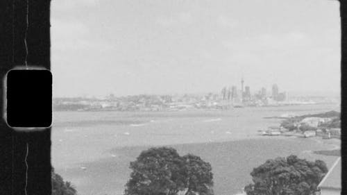海景的黑白镜头在新西兰奥克兰 · 免费素材视频