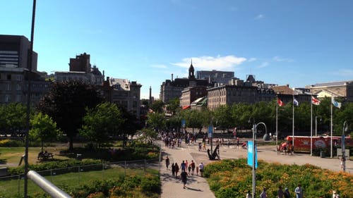 人们在城市道路的高角度镜头 · 免费素材视频