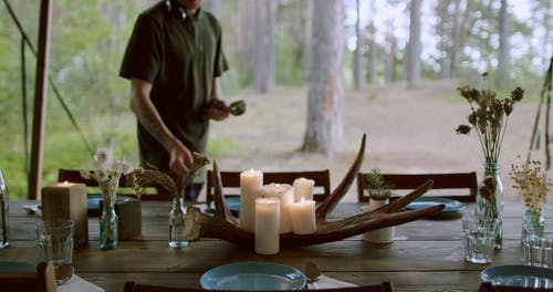 有关摆桌, 木桌, 植物群的免费素材视频