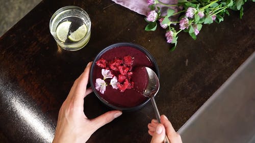 有关俯视图, 健康食品, 冰沙的免费素材视频