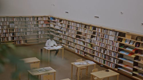 有关图书, 图书馆, 坐的免费素材视频