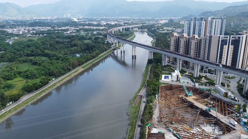 有关从上面, 河, 火车的免费素材视频