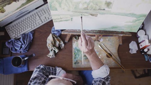 有关人, 帆布, 从上面的免费素材视频