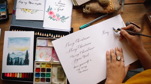 有关不露面, 明信片, 书法的免费素材视频