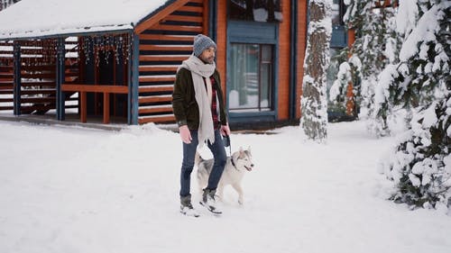 有关下雪的, 人, 人行道的免费素材视频