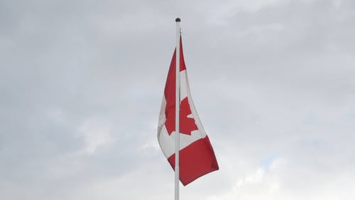 有关加拿大, 加拿大国旗, 多云的的免费素材视频