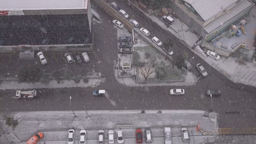 有关下雪的, 交通, 停放的汽车的免费素材视频