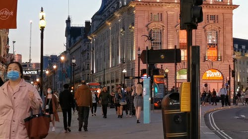 有关人, 人行道, 口罩的免费素材视频