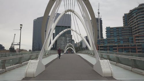 有关人行天桥, 城市, 建筑的免费素材视频