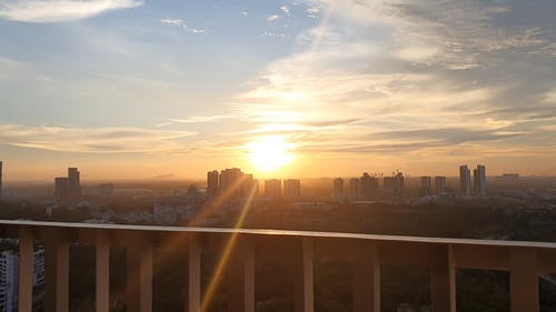 有关city_skyline, 傍晚的太阳, 固定镜头的免费素材视频