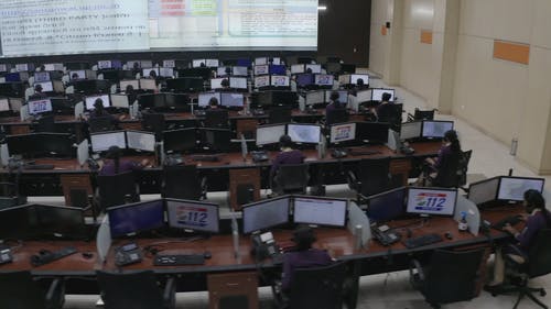 有关呼叫中心办公室, 室内, 工作区的免费素材视频